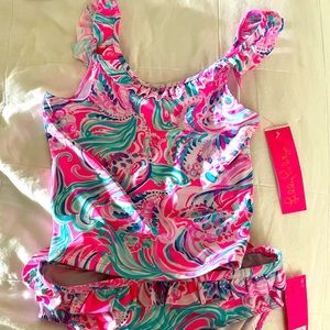 Lilly Pulitzer girls size 12 Don’t Be Jelly print Kinsey tankini upf 50+ nwt